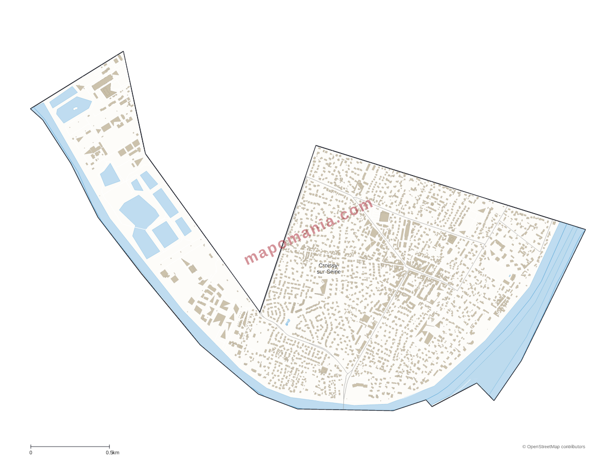 Carte de Croissy-sur-Seine à personnaliser