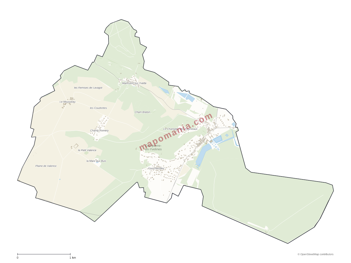 Carte de Dampierre-en-Yvelines à personnaliser