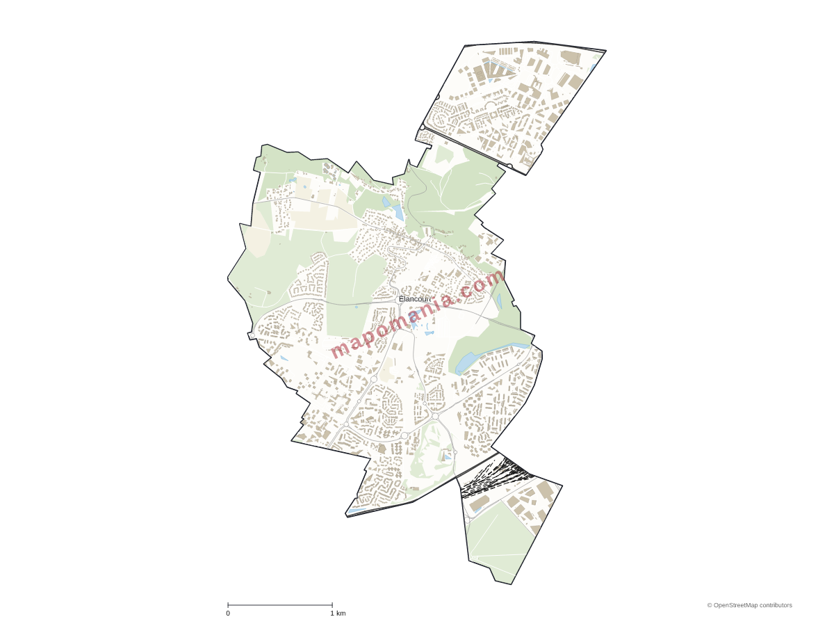 Carte de Élancourt à personnaliser