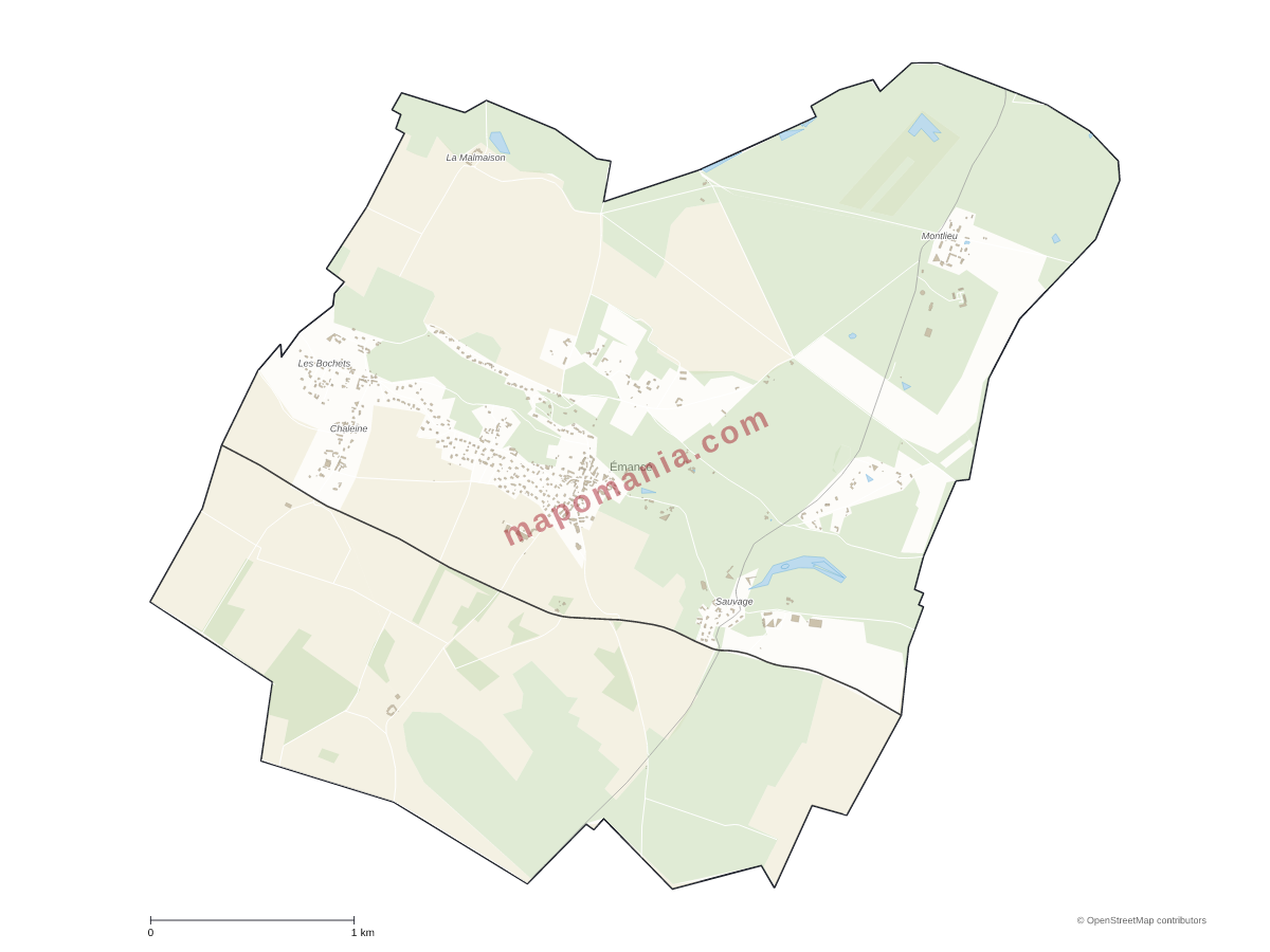 Carte de Émancé à personnaliser