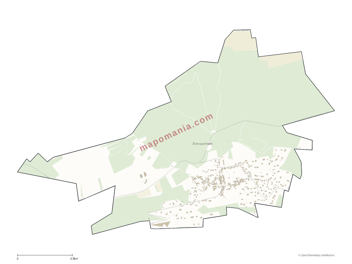 Carte de Évecquemont à personnaliser