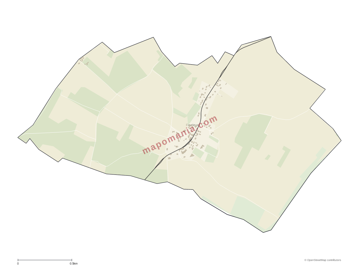 Carte de Favrieux à personnaliser