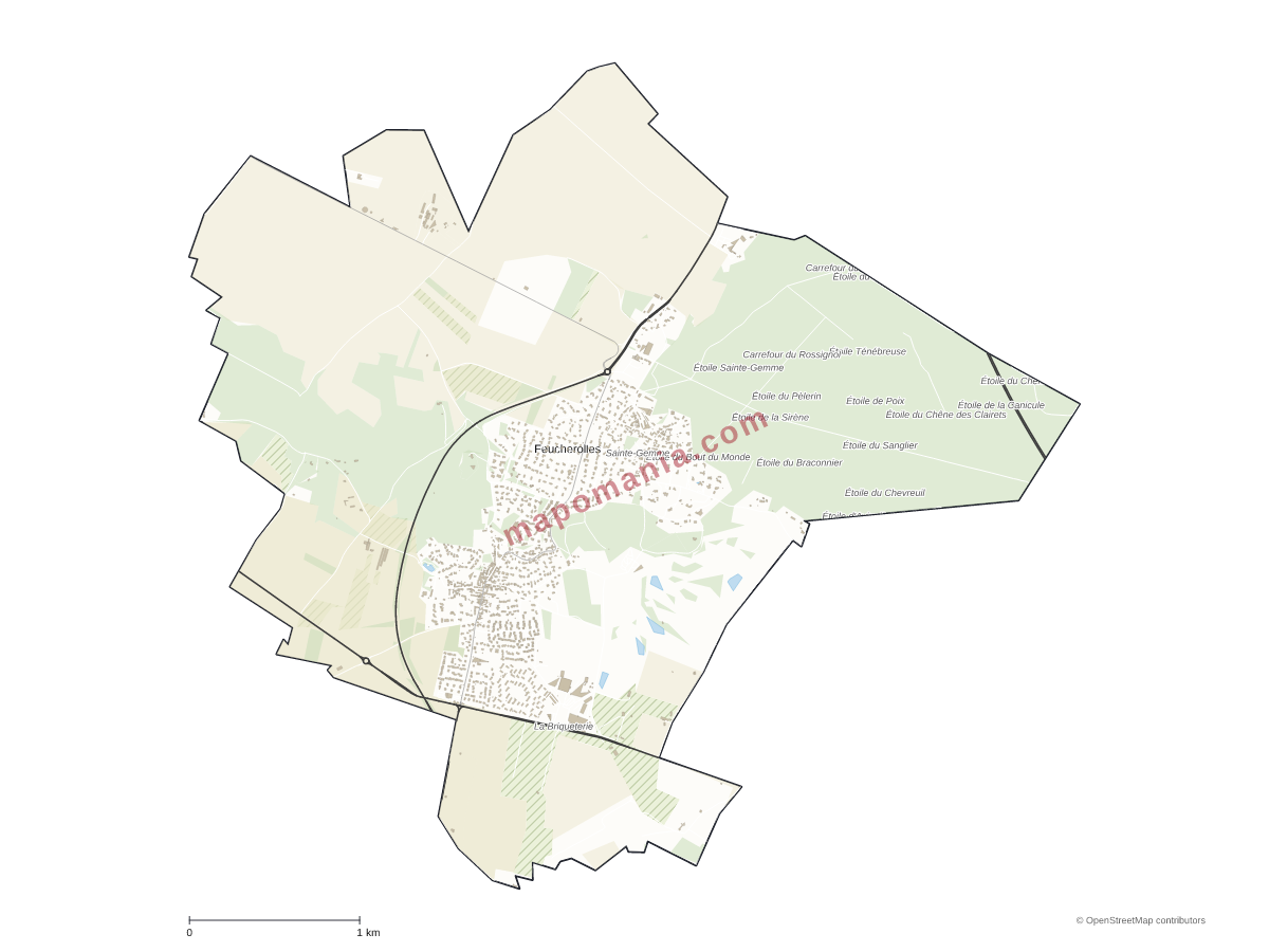 Carte de Feucherolles à personnaliser