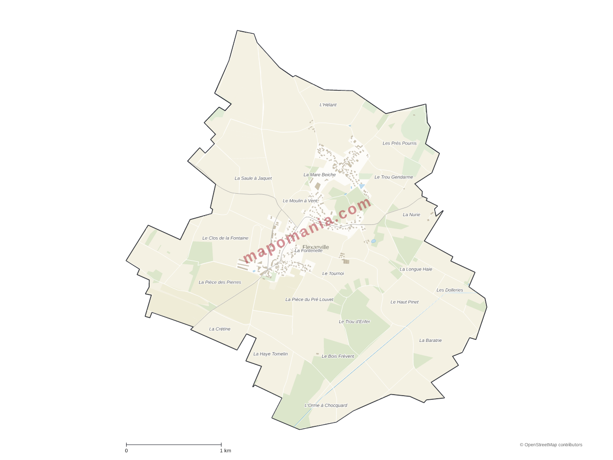 Carte de Flexanville à personnaliser