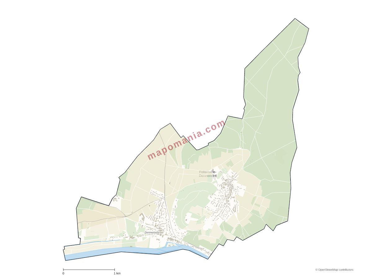 Carte de Follainville-Dennemont à personnaliser