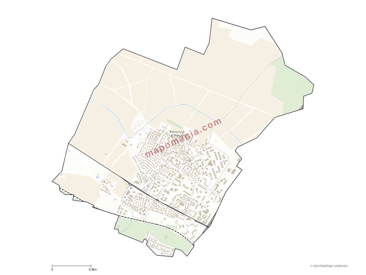 Carte de Fontenay-le-Fleury à personnaliser