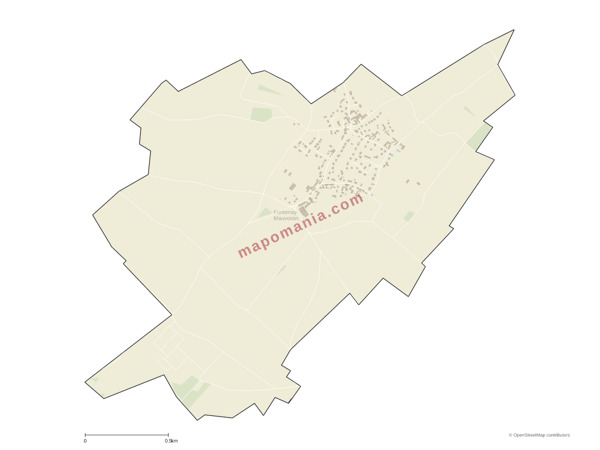 Carte de Fontenay-Mauvoisin à personnaliser