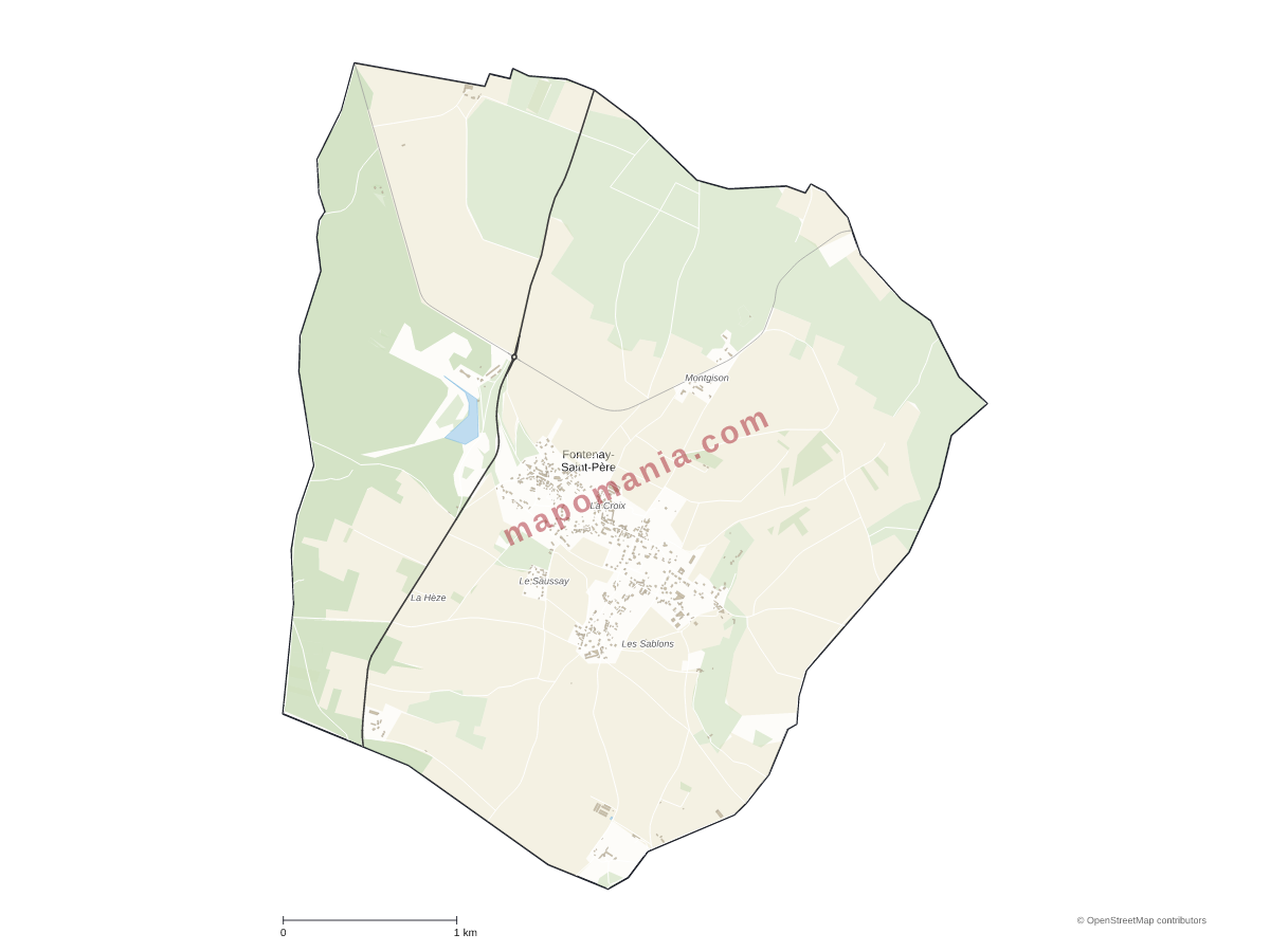 Carte de Fontenay-Saint-Père à personnaliser