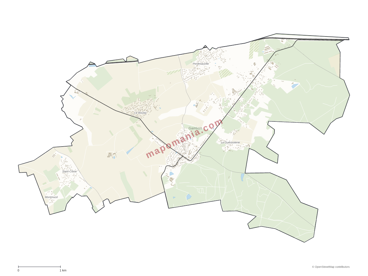Carte de Gambais à personnaliser