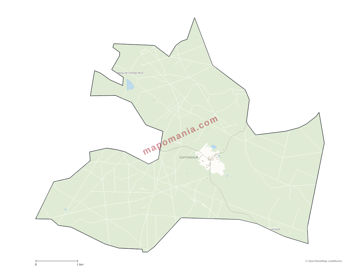 Carte de Gambaiseuil à personnaliser