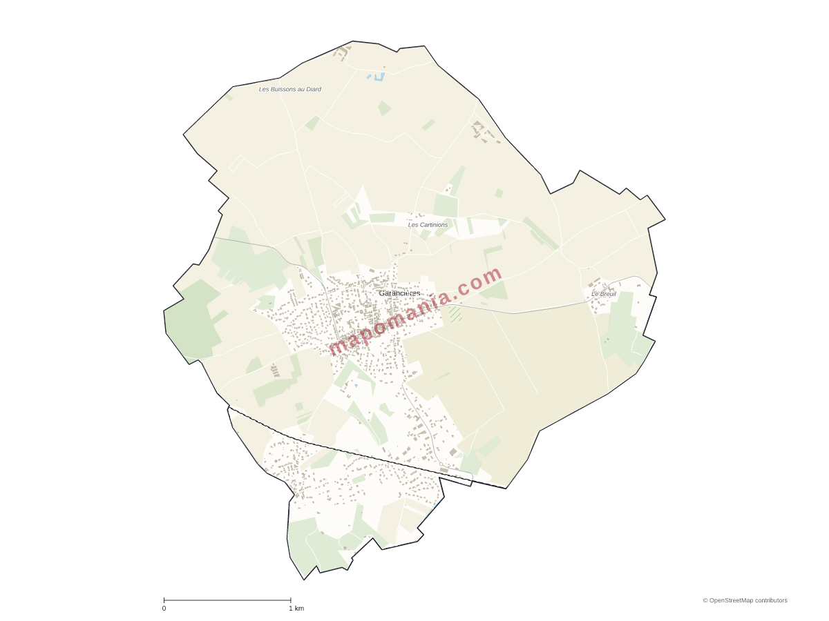Carte de Garancières à personnaliser