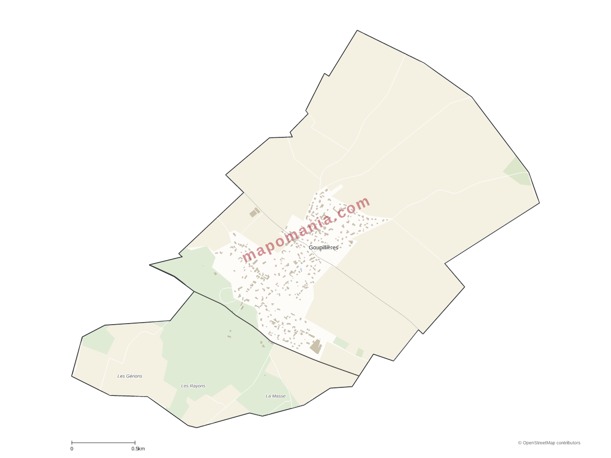 Carte de Goupillières à personnaliser