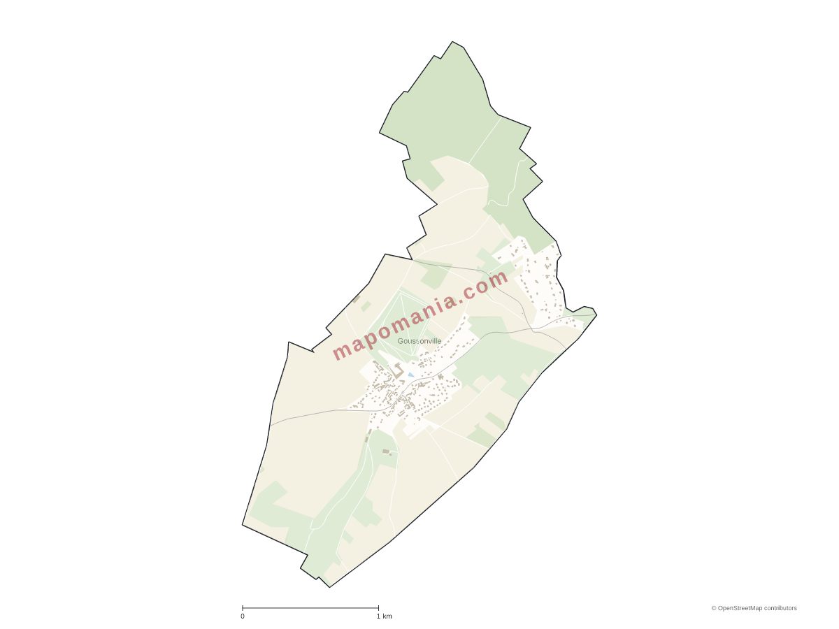 Carte de Goussonville à personnaliser