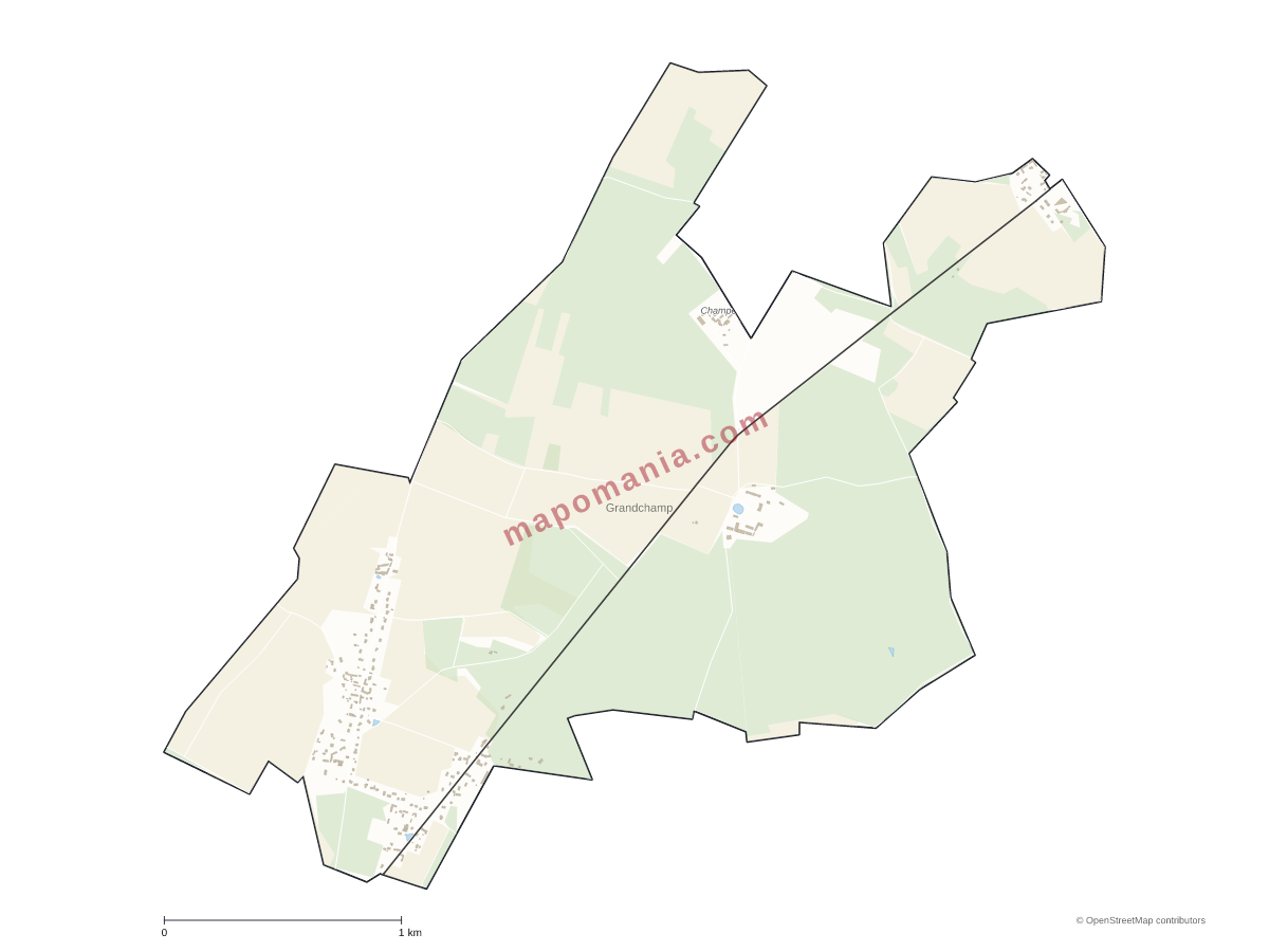 Carte de Grandchamp à personnaliser