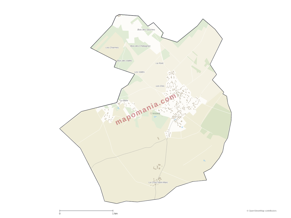 Carte de Gressey à personnaliser