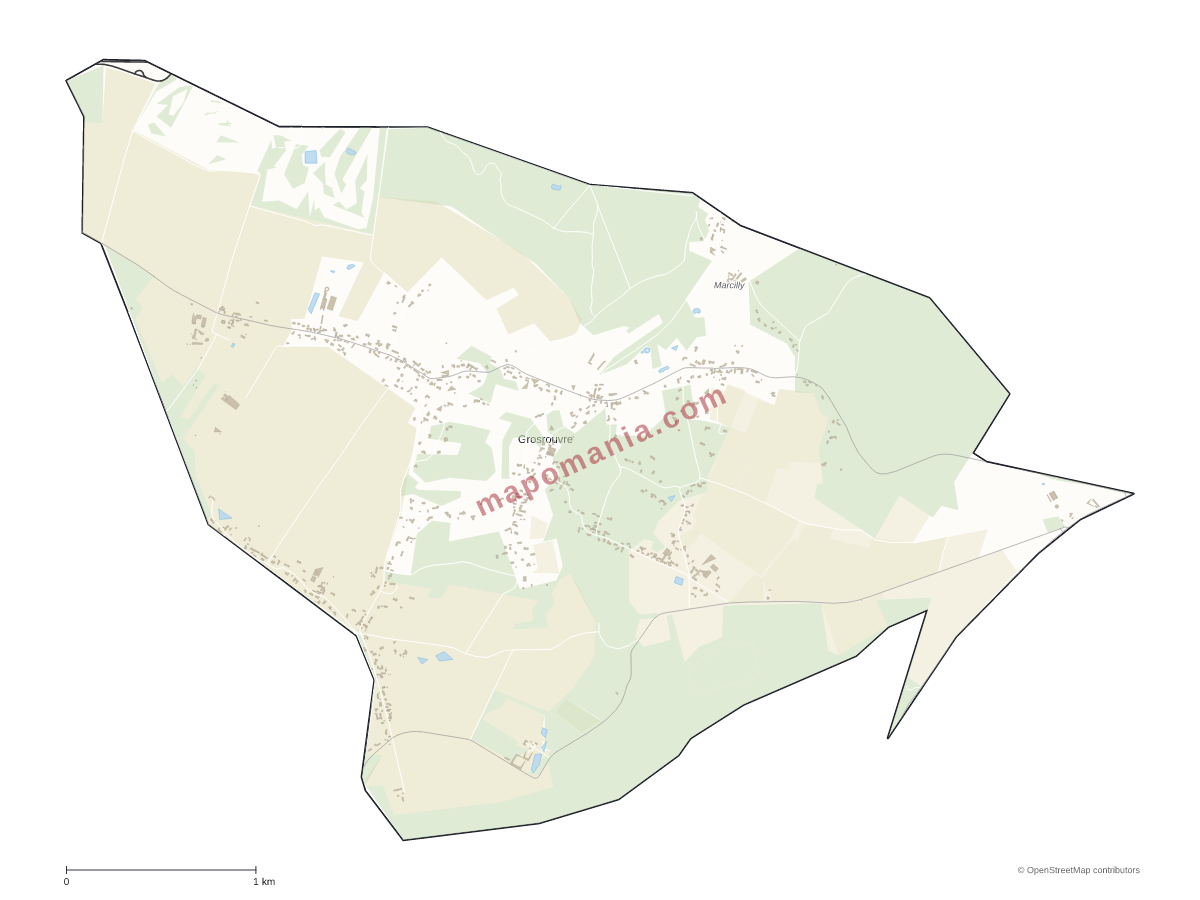 Carte de Grosrouvre à personnaliser