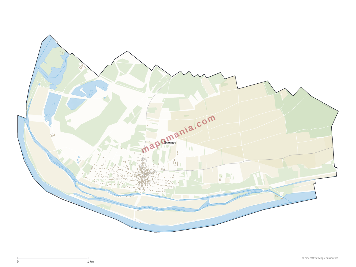 Carte de Guernes à personnaliser