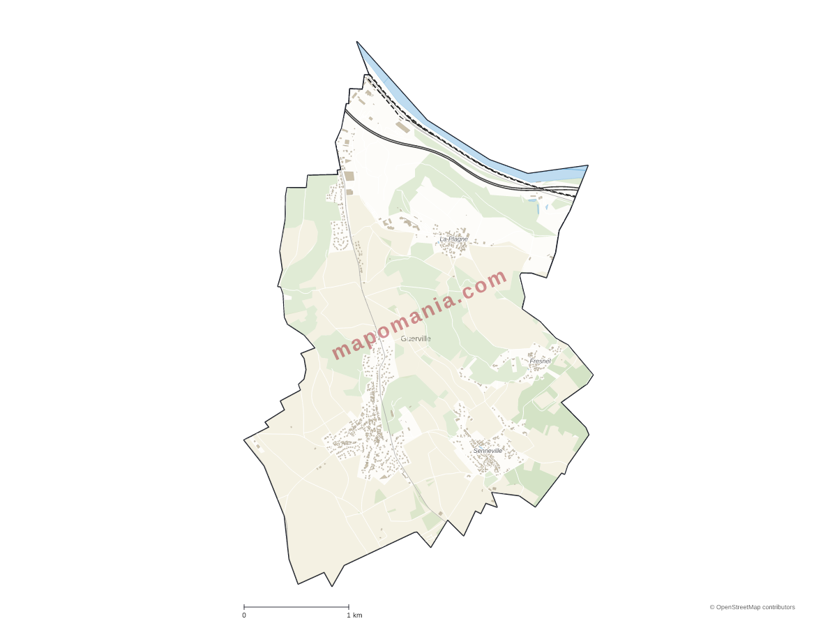 Carte de Guerville à personnaliser