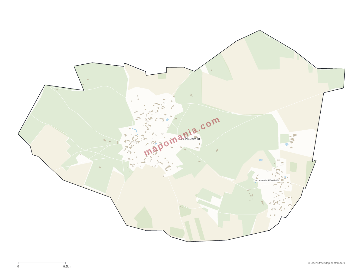 Carte de La Hauteville à personnaliser