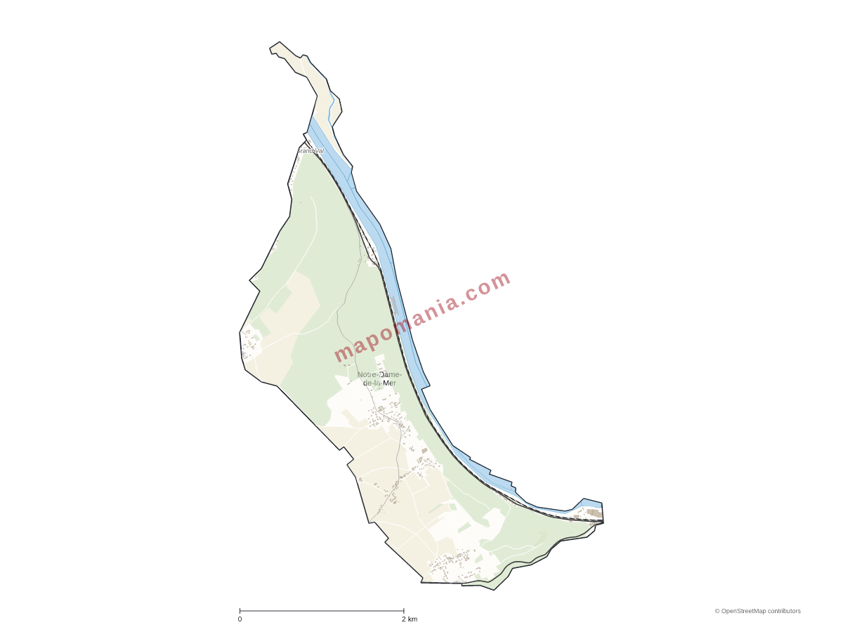 Carte de Notre-Dame-de-la-Mer à personnaliser