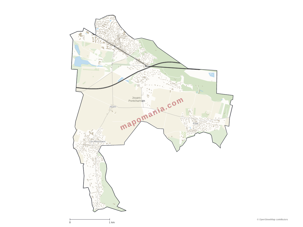 Carte de Jouars-Pontchartrain à personnaliser