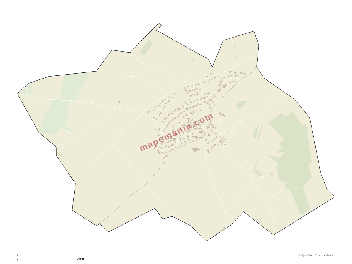 Carte de Jouy-Mauvoisin à personnaliser
