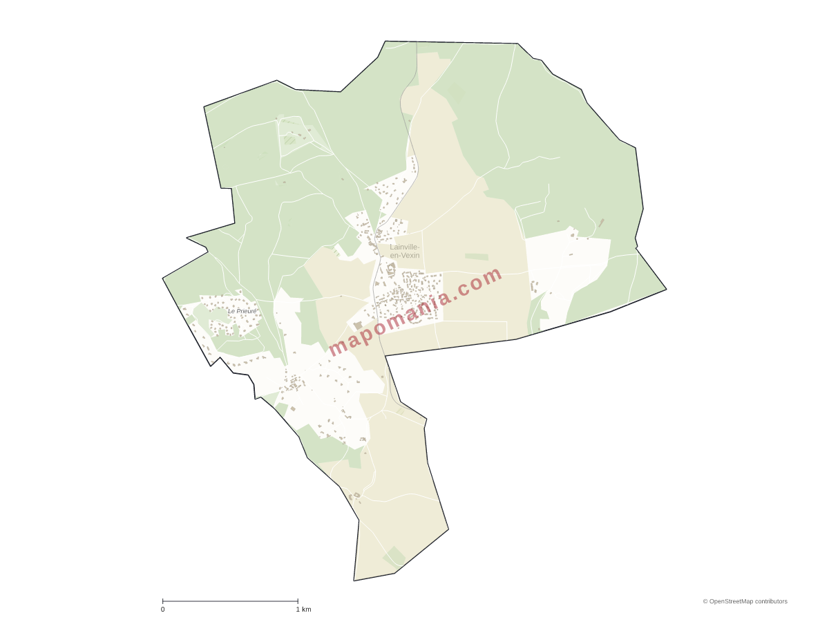 Carte de Lainville-en-Vexin à personnaliser