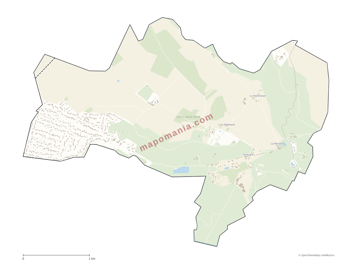 Carte de Lévis-Saint-Nom à personnaliser