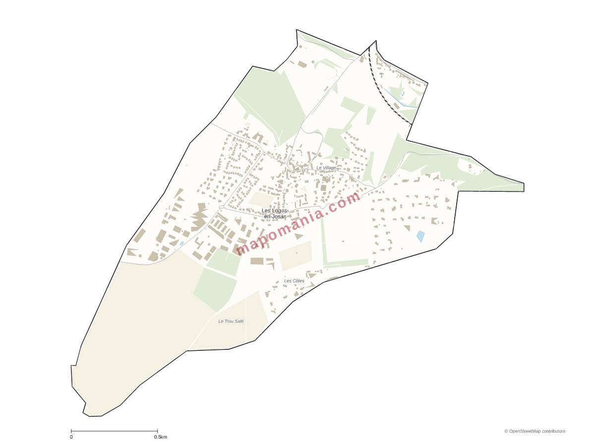 Carte de Les Loges-en-Josas à personnaliser