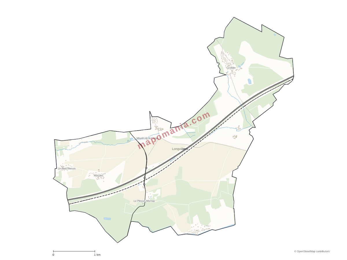 Carte de Longvilliers à personnaliser