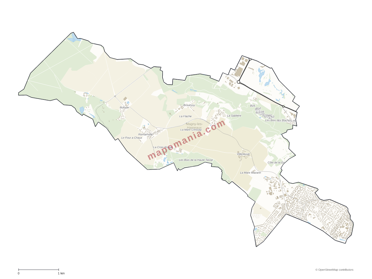 Carte de Magny-les-Hameaux à personnaliser