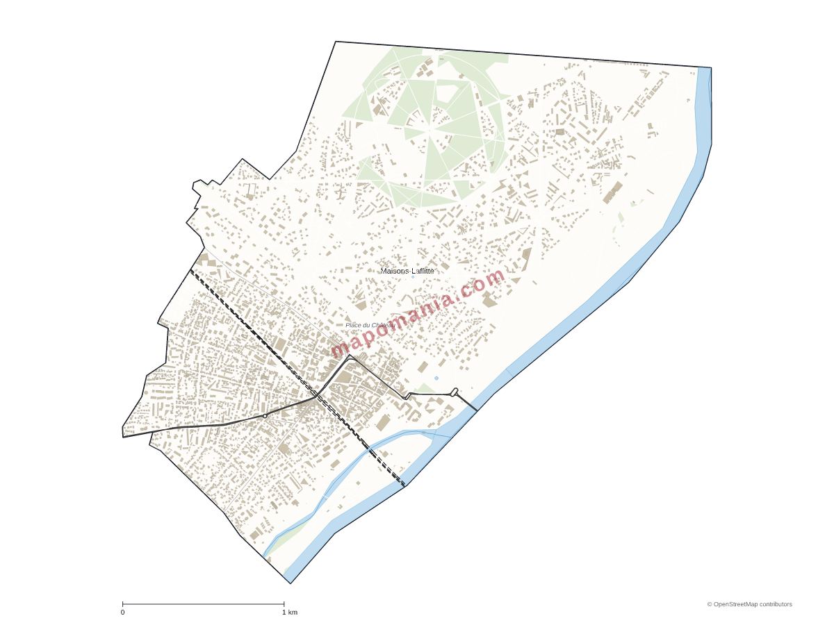 Carte de Maisons-Laffitte à personnaliser