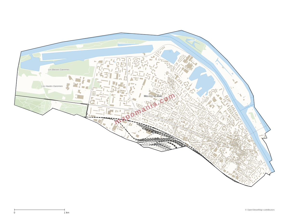 Carte de Mantes-la-Jolie à personnaliser