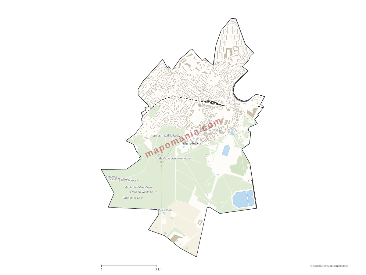 Carte de Marly-le-Roi à personnaliser