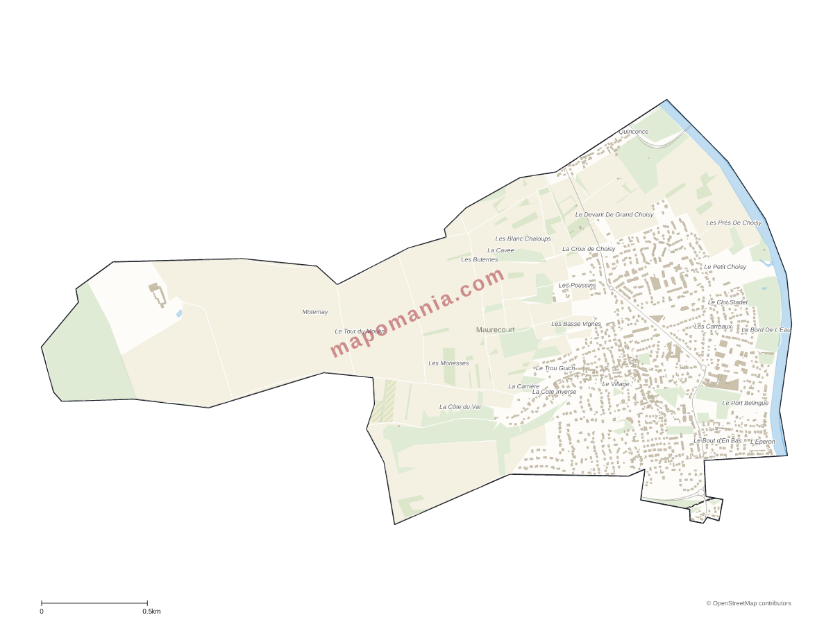 Carte de Maurecourt à personnaliser