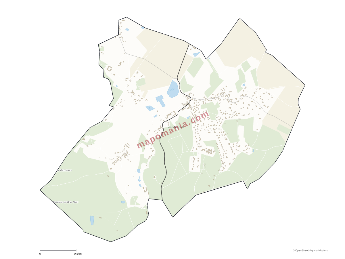 Carte de Les Mesnuls à personnaliser