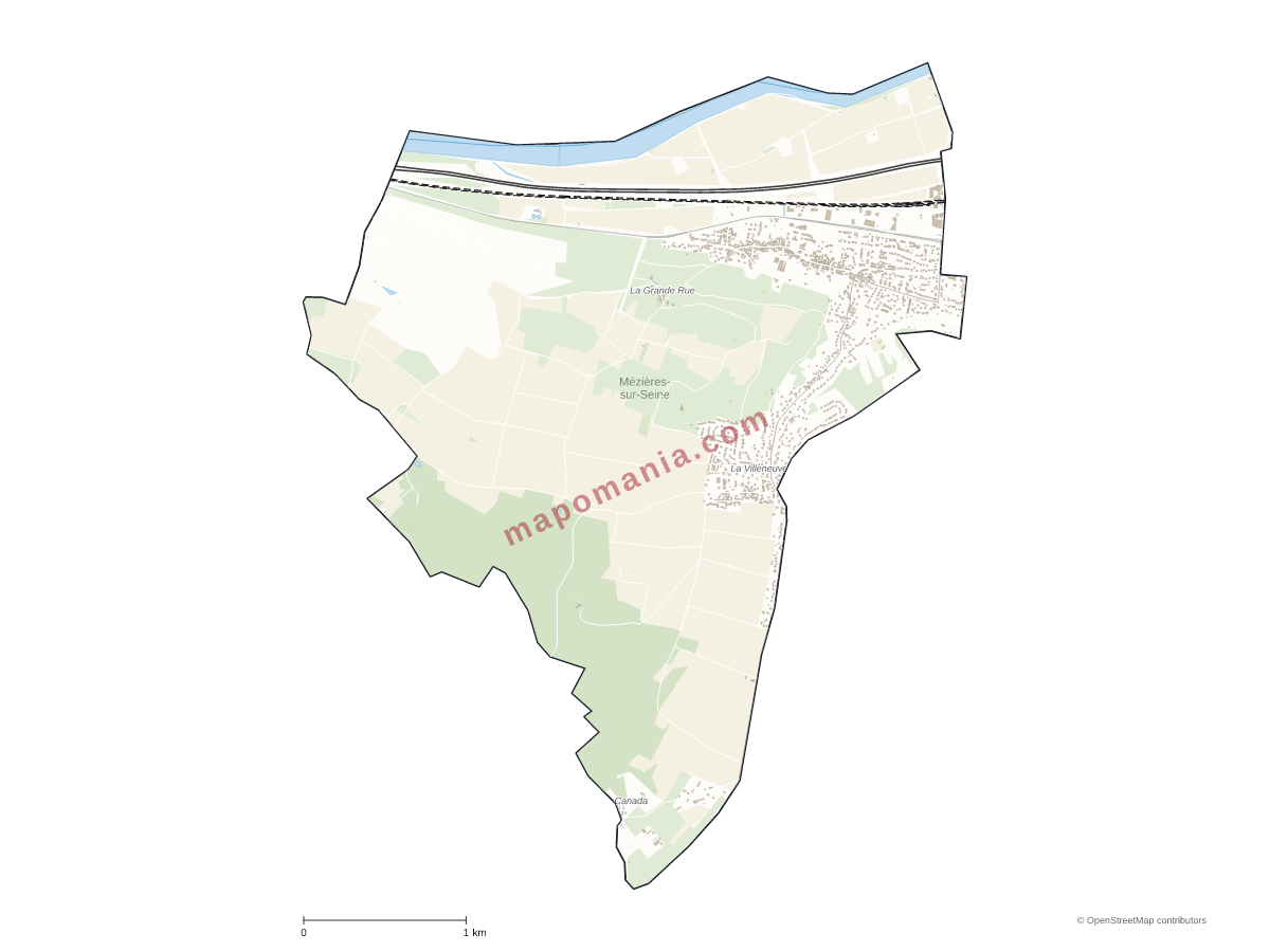 Carte de Mézières-sur-Seine à personnaliser