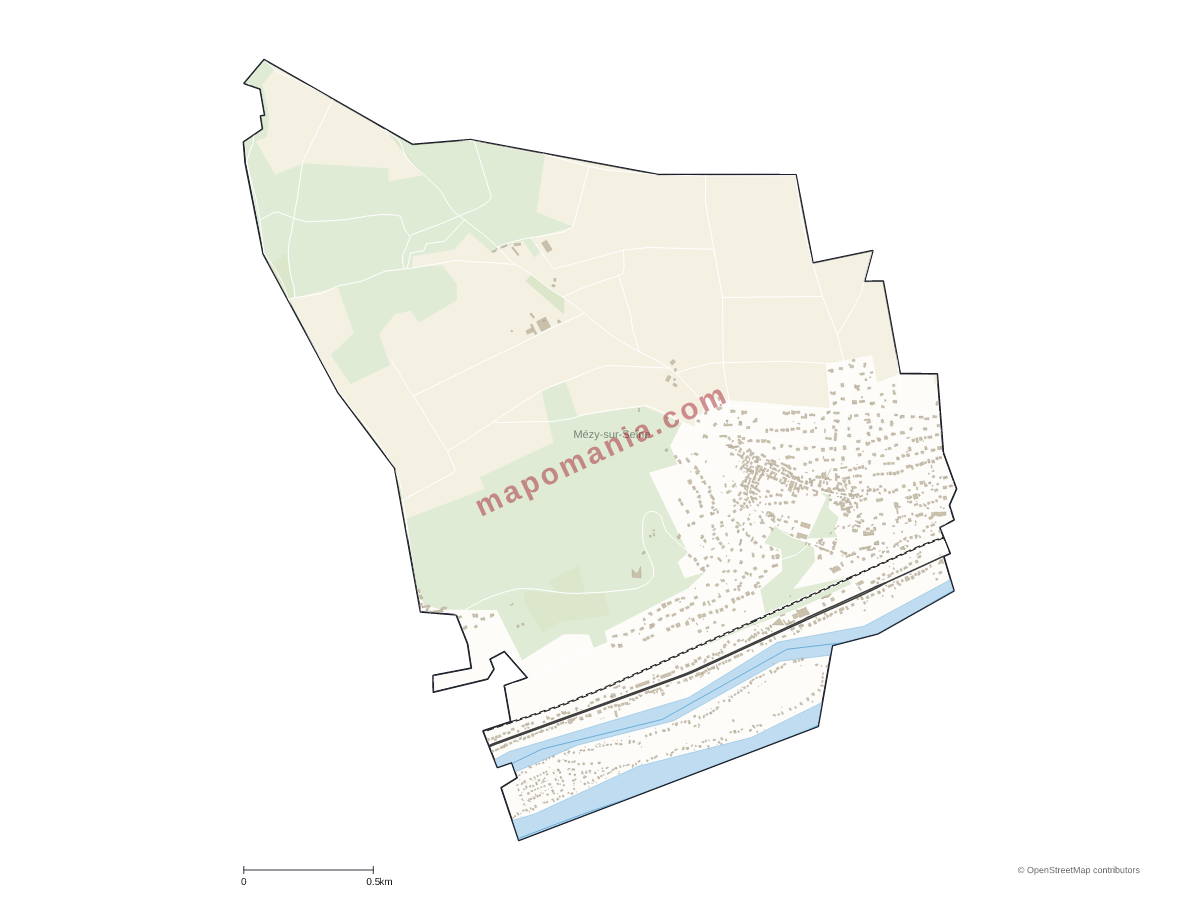 Carte de Mézy-sur-Seine à personnaliser