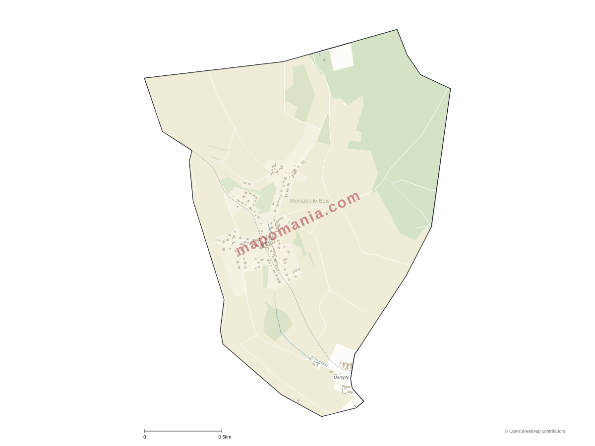 Carte de Montalet-le-Bois à personnaliser