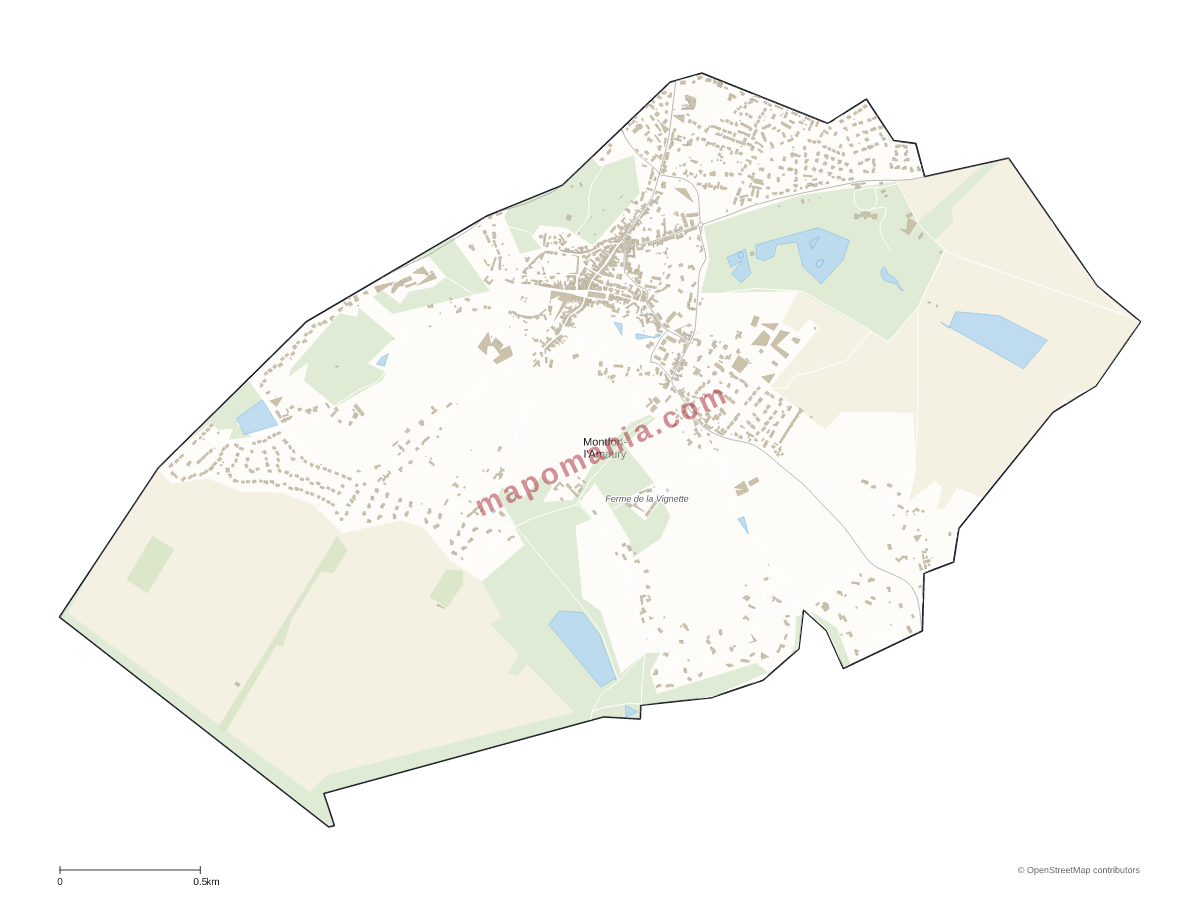 Carte de Montfort-l'Amaury à personnaliser