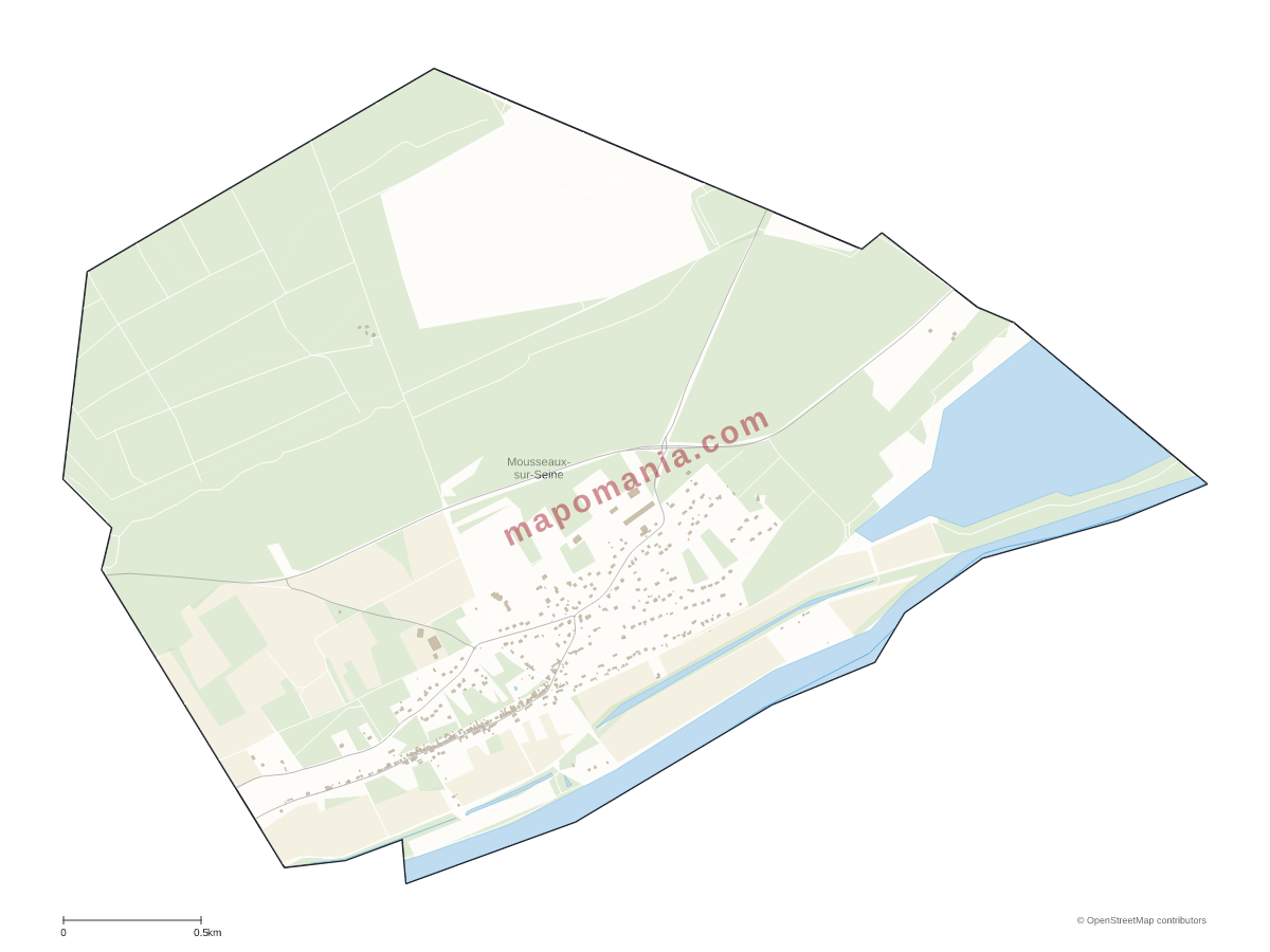 Carte de Mousseaux-sur-Seine à personnaliser