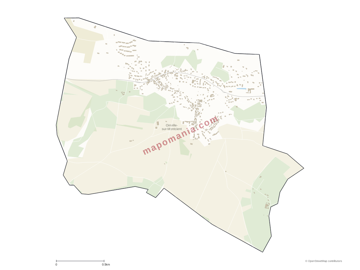 Carte de Oinville-sur-Montcient à personnaliser