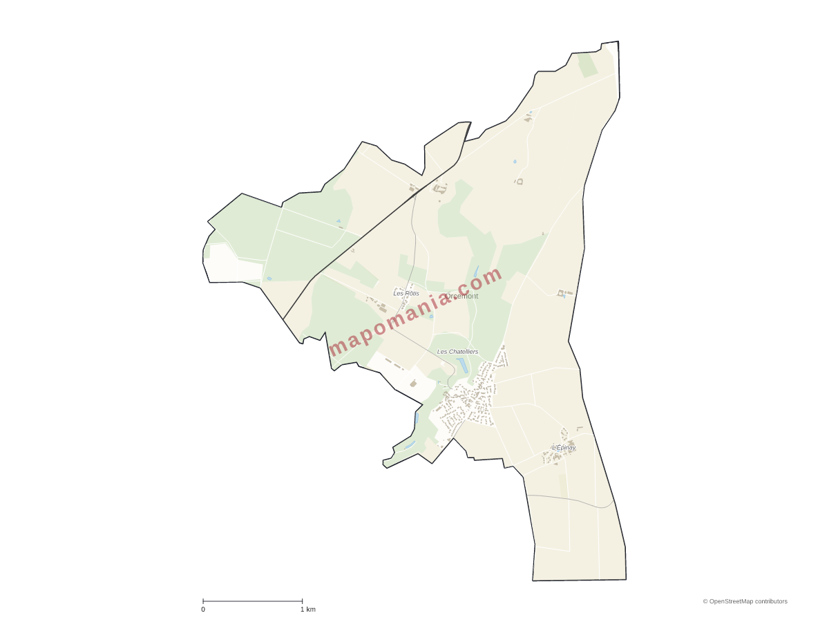 Carte de Orcemont à personnaliser