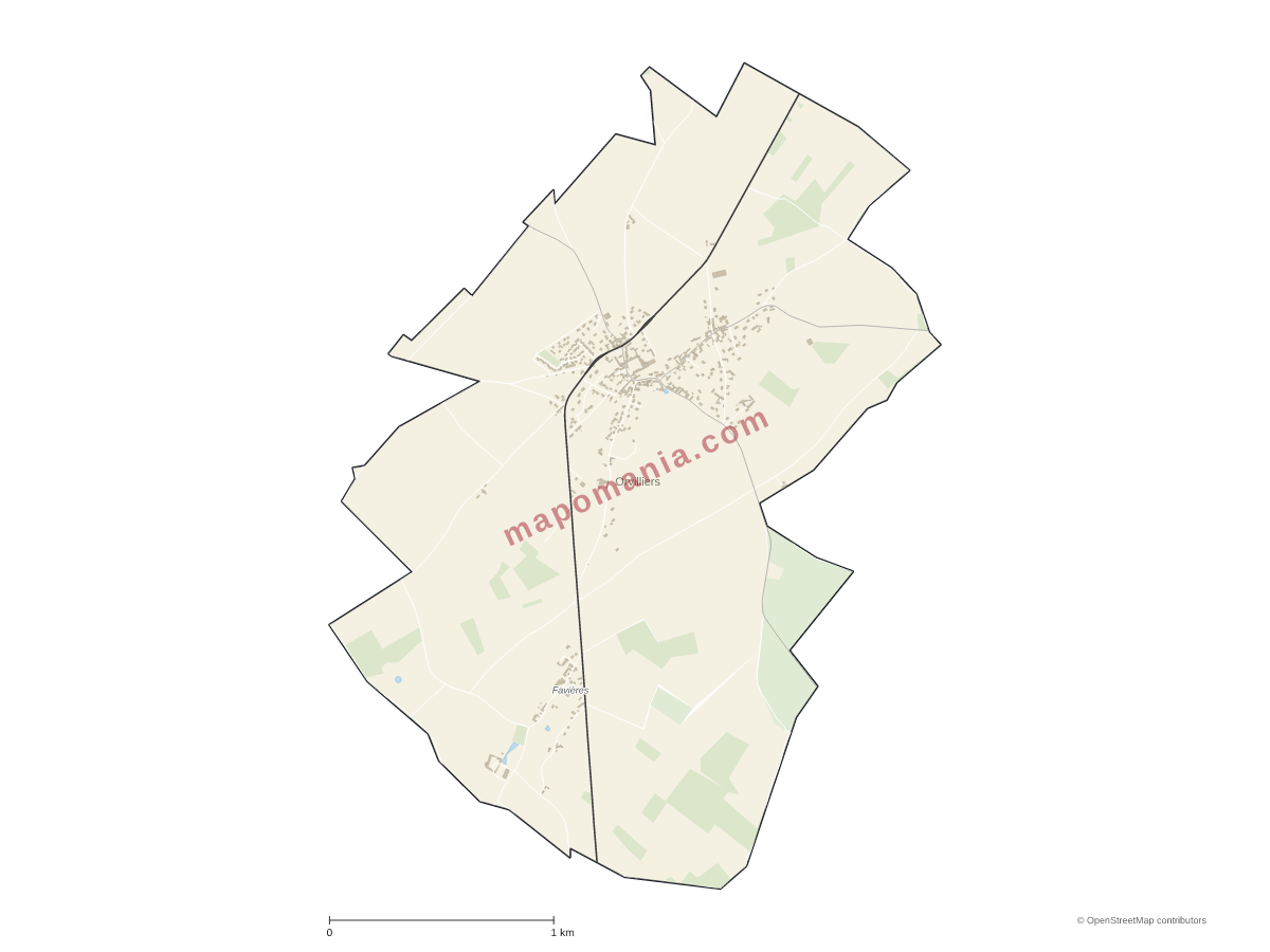 Carte de Orvilliers à personnaliser