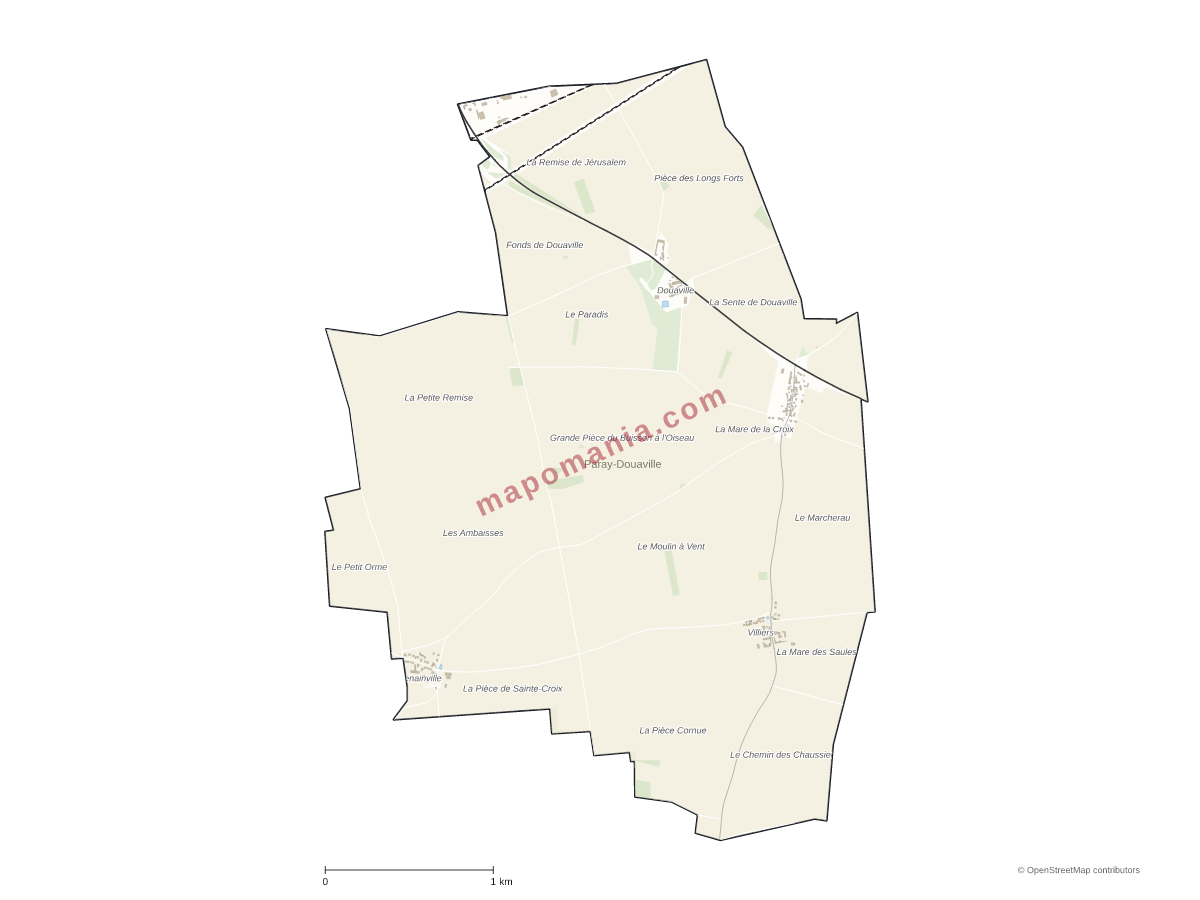 Carte de Paray-Douaville à personnaliser