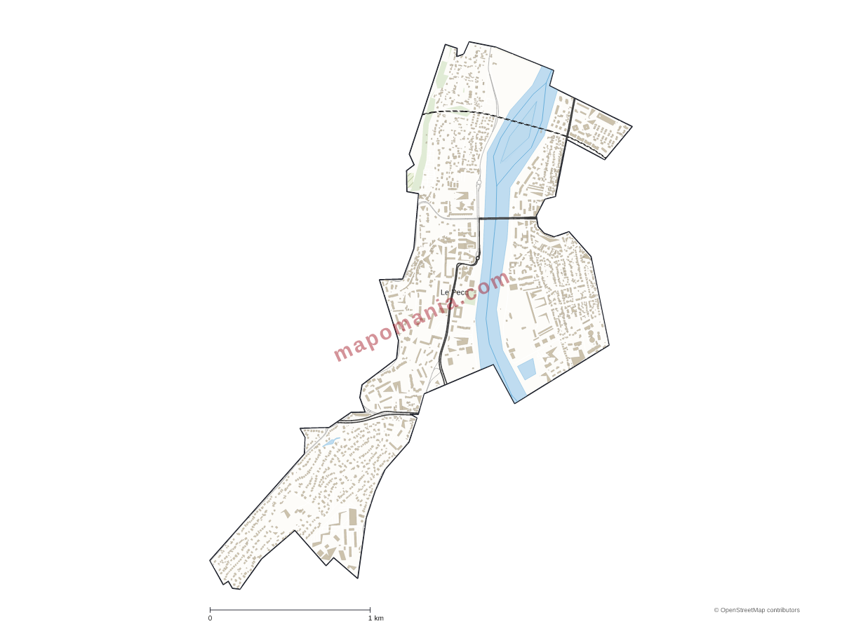 Carte de Le Pecq à personnaliser
