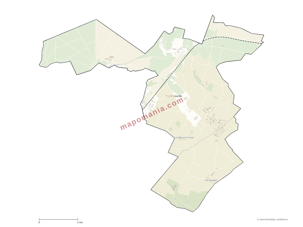 Carte de Perdreauville à personnaliser