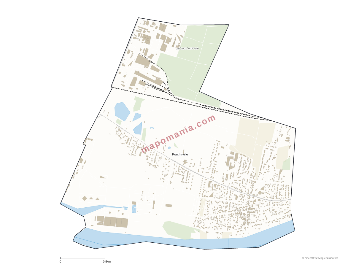 Carte de Porcheville à personnaliser