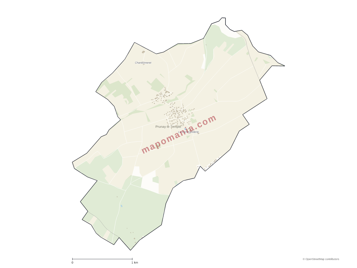 Carte de Prunay-le-Temple à personnaliser