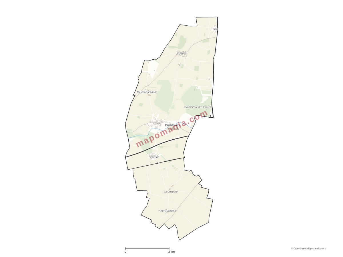 Carte de Prunay-en-Yvelines à personnaliser